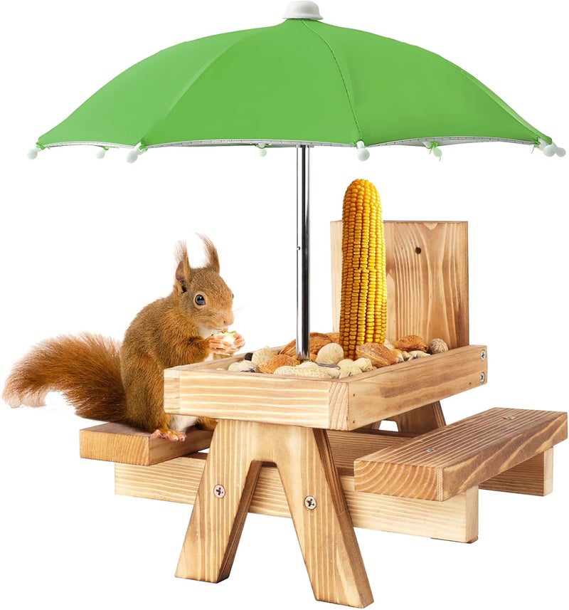 Gnodry Squirrel Picnic Table Feeder Replacement Mini Umbrella for Outside (Green) - Image 5